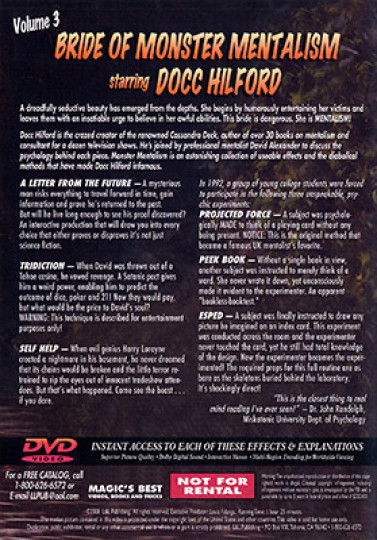 Docc Hilford: Bride Of Monster Mentalism Volume 3 - DVD