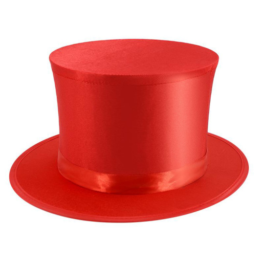 Folding Top Hat with Secret Pocket - Red