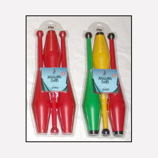 Juggling Set (3 Undecorated Clubs and DVD) - Red by Zyko