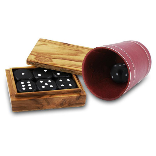 Problema - Teak Wood Box and Leather Dice Cup