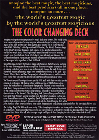 World's Greatest Magic: Color Changing Deck Magic - DVD