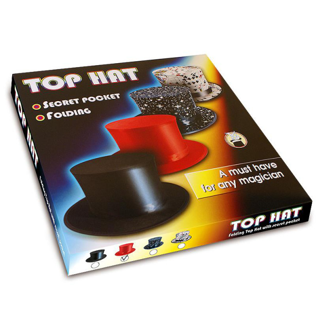 Folding Top Hat with Secret Pocket - Red