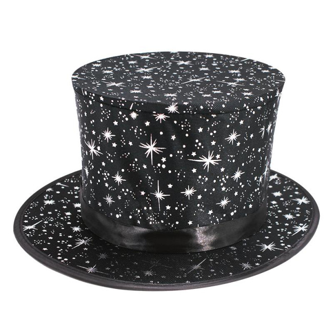 Folding Top Hat with Secret Pocket - Stars