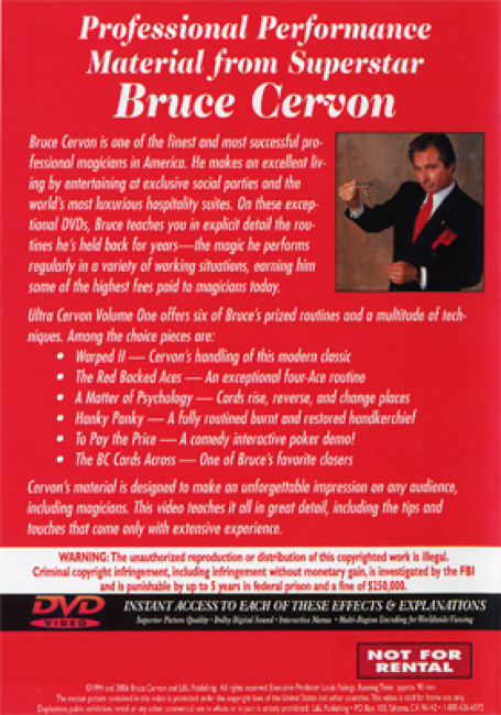 Ultra Cervon Vol. 1 - Bruce Cervon - DVD